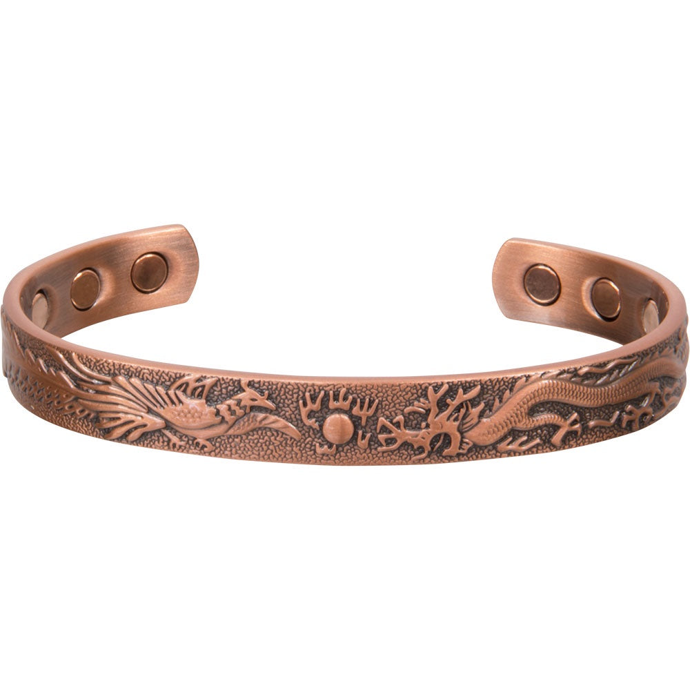 Magnetic Copper Phoenix & Dragon Bracelet