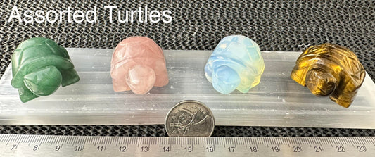 Turtle Figurine 1.5", Assorted Stones RETAIL