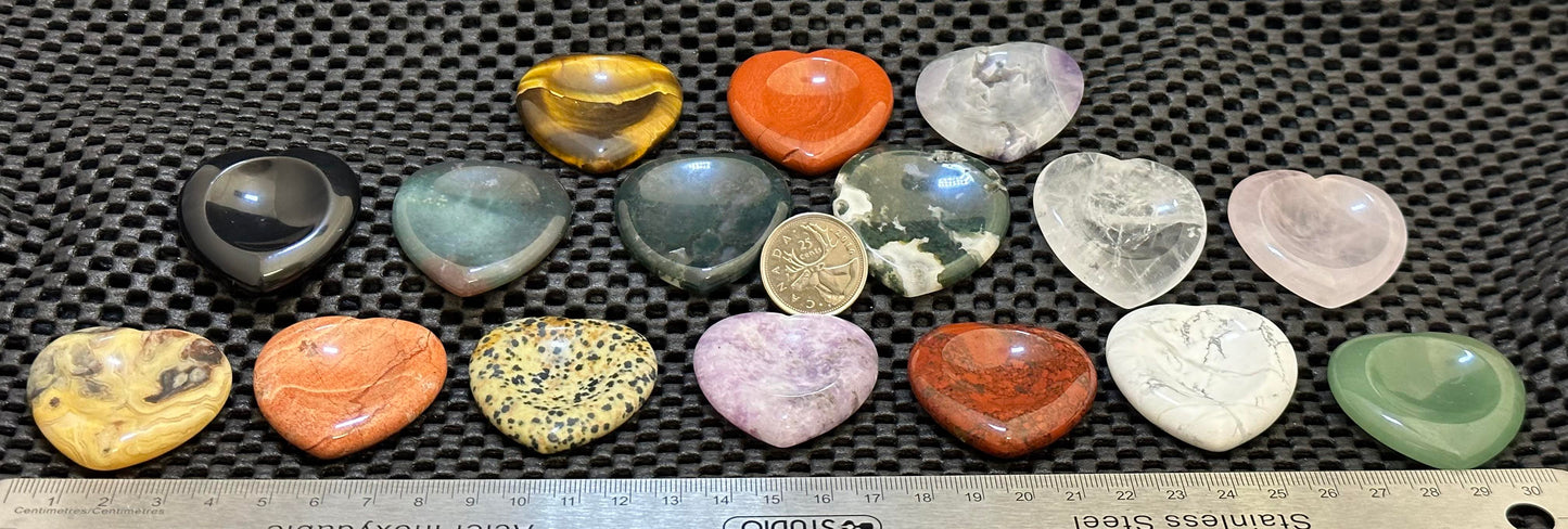 Assorted Heart Worry Stone, 10pk