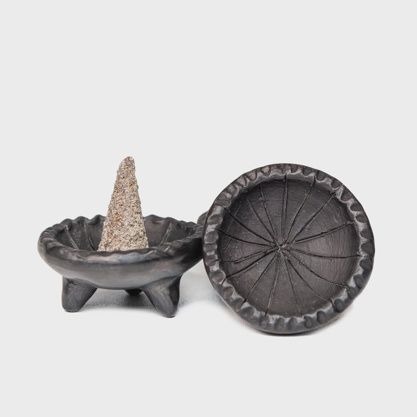 Oaxacan Barro Negro Pottery Mini Copalero Incense Burner