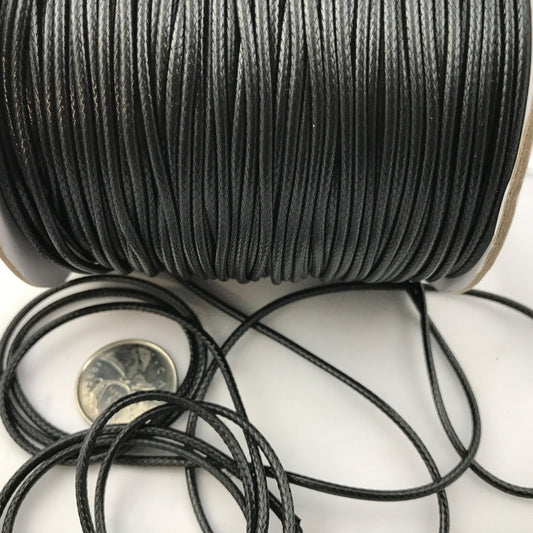 Waxed Cotton Cord 2mm, 100m Roll
