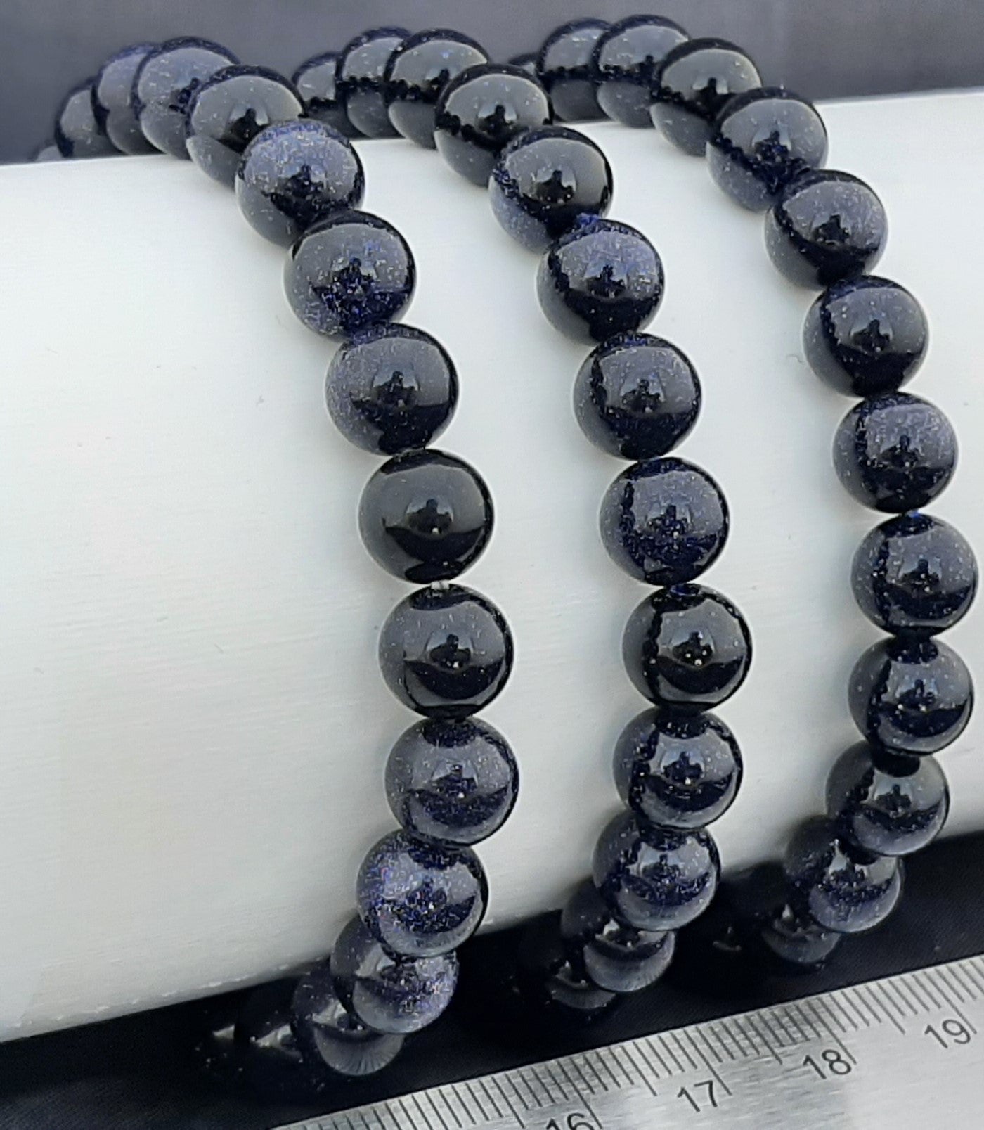 Blue Goldstone Round Bracelet, 8mm RETAIL