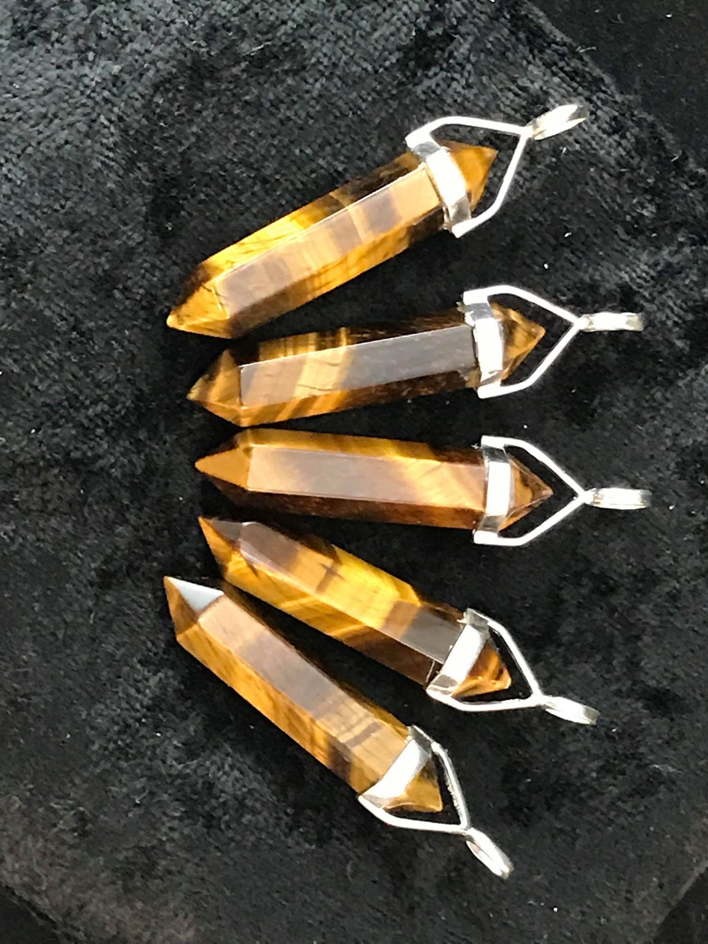 Hexagonal Double Point Pendant, Sterling Silver Setting