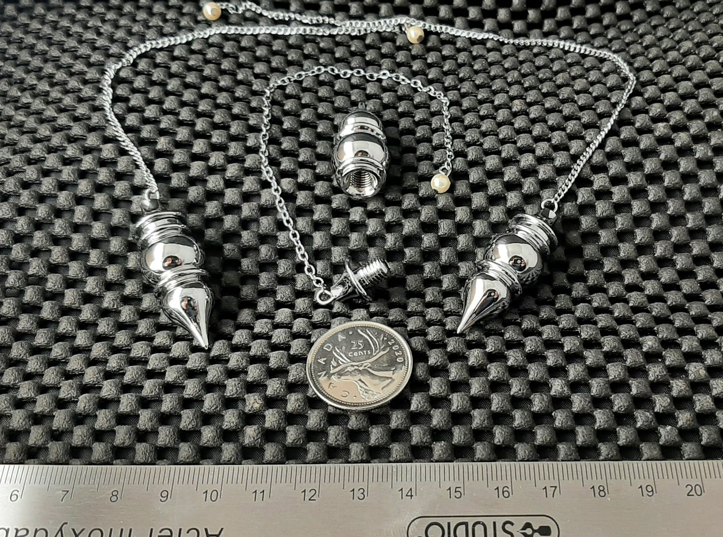 Pendulum, Metal - Chambered, Silver Double Mermet