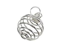 Mini Silver Plated Coil Cage 18mm x 15mm