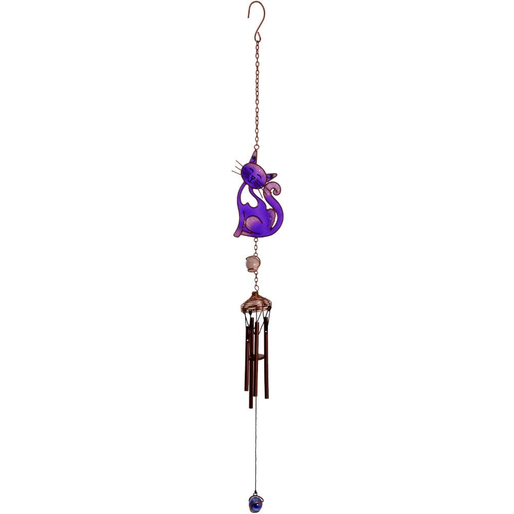 Wind Chime Purple Slinky Cat