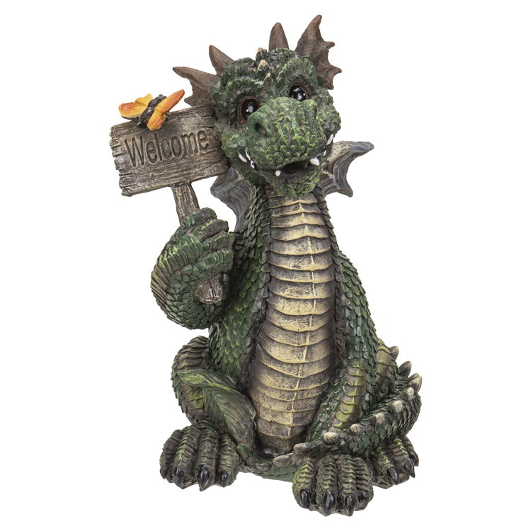 Figurine, Green Dragon Welcome Sign