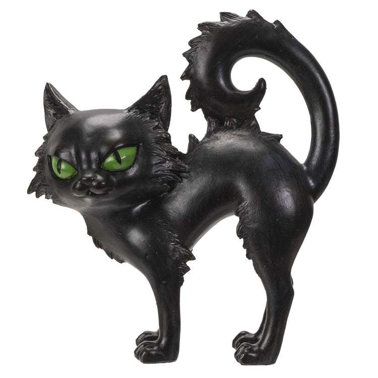 Figurine, Black Cat Arch Back, Resin