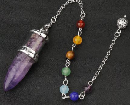 Pendulum, Bullet/Glass Chamber with Chakra Chain