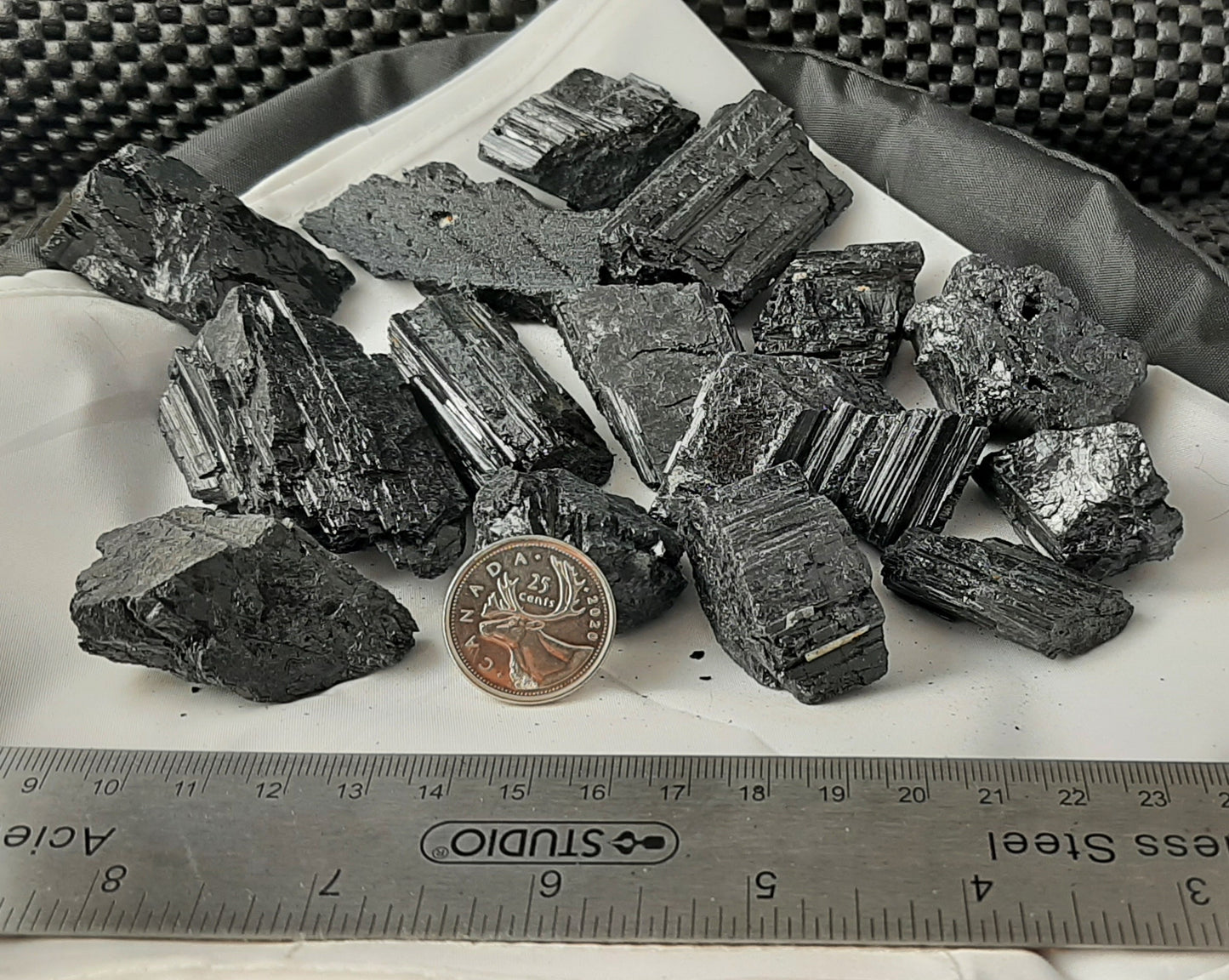 Black Tourmaline Rough by 500g, Medium ~2"