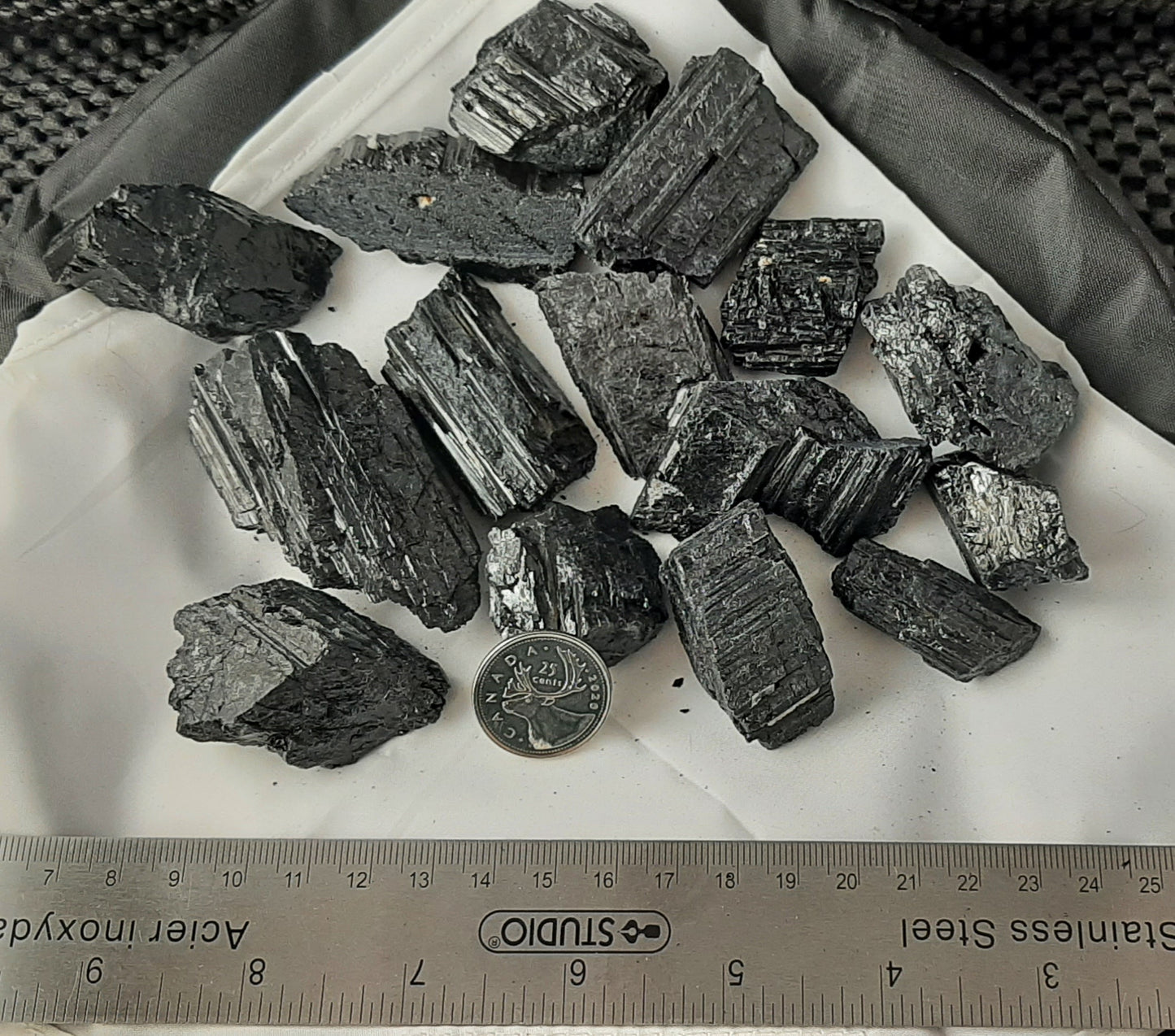 Black Tourmaline Rough by 500g, Medium ~2"