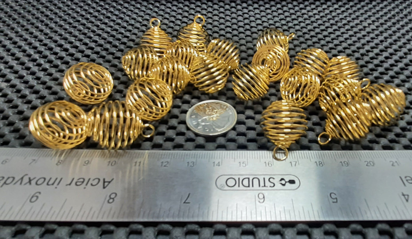 Coil Cage, Small Gold Plated, 25 mm x 20mm, 20pk WS