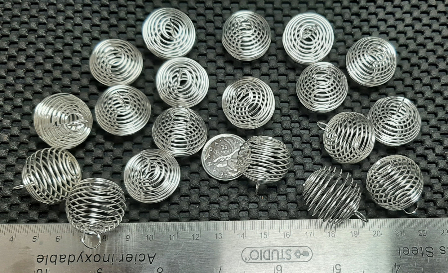 Large Silver Plated Coil Cage 29mm x 24mm, 20pk