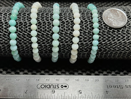 Amazonite Round Bracelet, 4mm WS