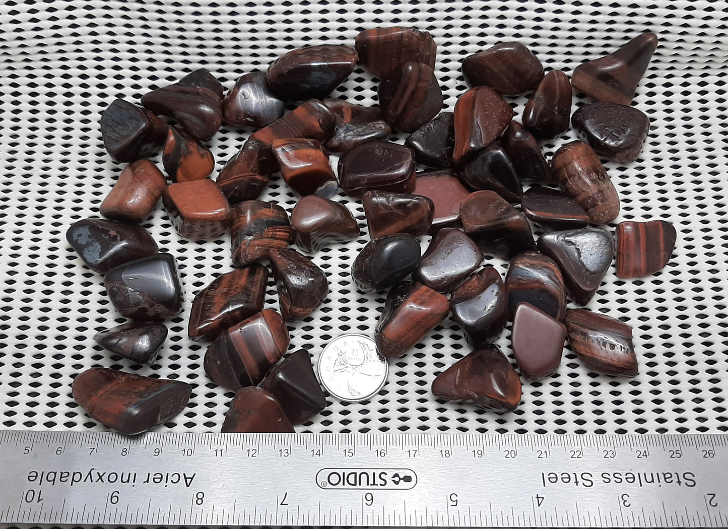 Red Tiger Eye Tumble by 500g, Large ~25mm - 35mm