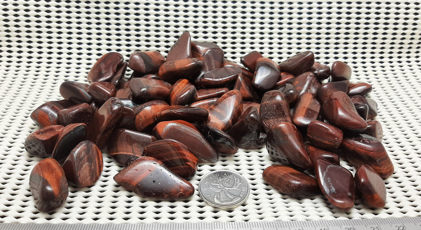 Red Tiger Eye Tumble by 500g, Small ~20mm - 25mm