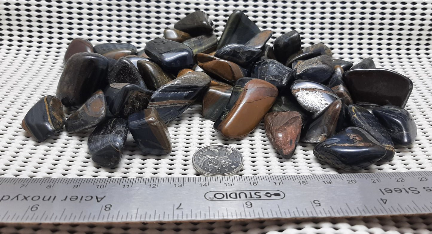Blue Tiger Eye Tumble by 500g, Large ~25mm - 30mm
