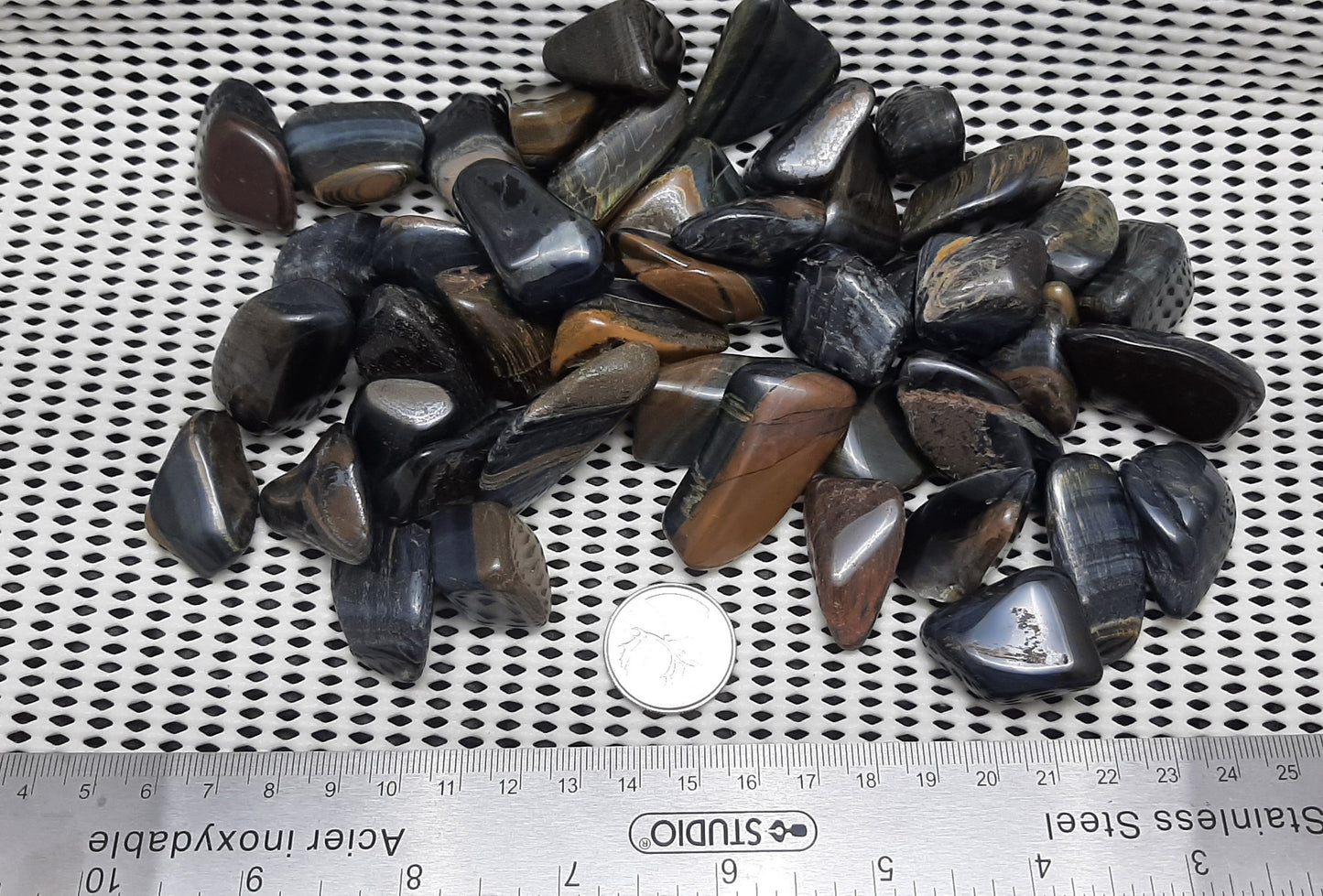 Blue Tiger Eye Tumble by 500g, Large ~25mm - 30mm