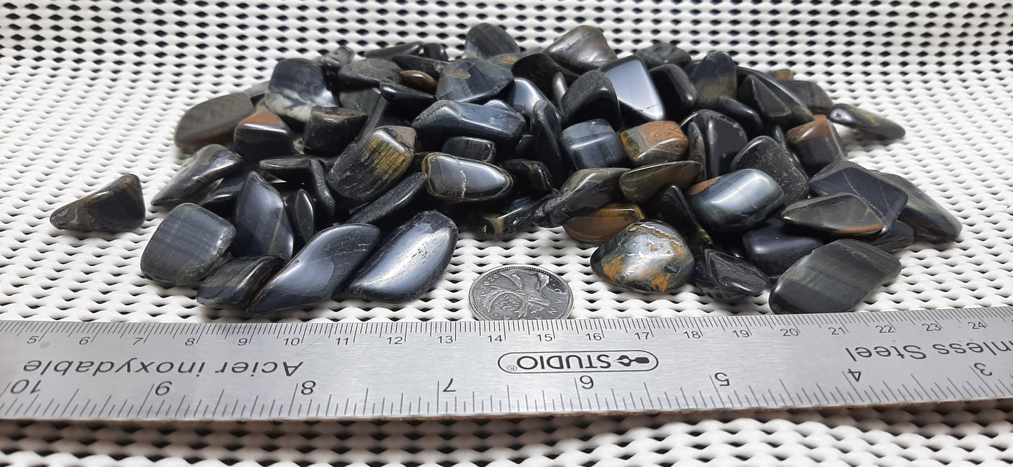 Blue Tiger Eye Tumble by 500g, Small ~20mm - 25mm