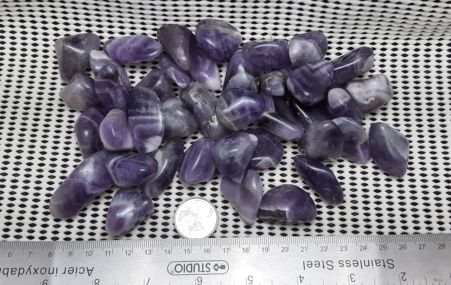 Chevron Amethyst Tumble by 500g, Large ~25mm - 35mm