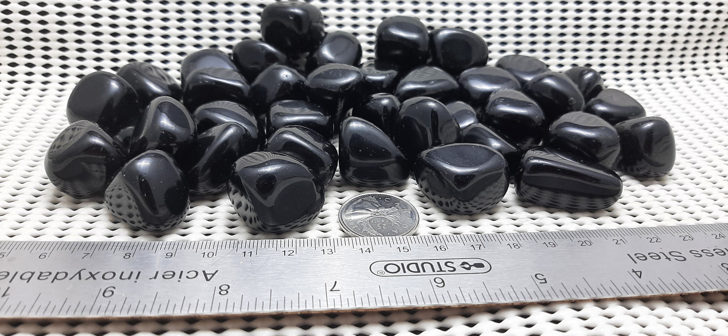 Black Obsidian Tumble by 500g, Large ~25mm - 35mm