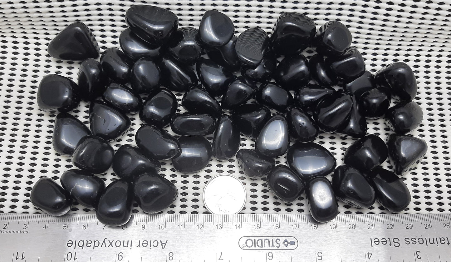 Black Obsidian Tumble by 500g, Small ~15mm - 25mm