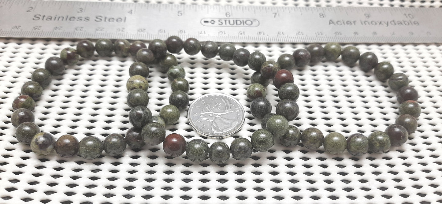 Dragon's Blood Jasper Round Bracelet, 8mm RETAIL