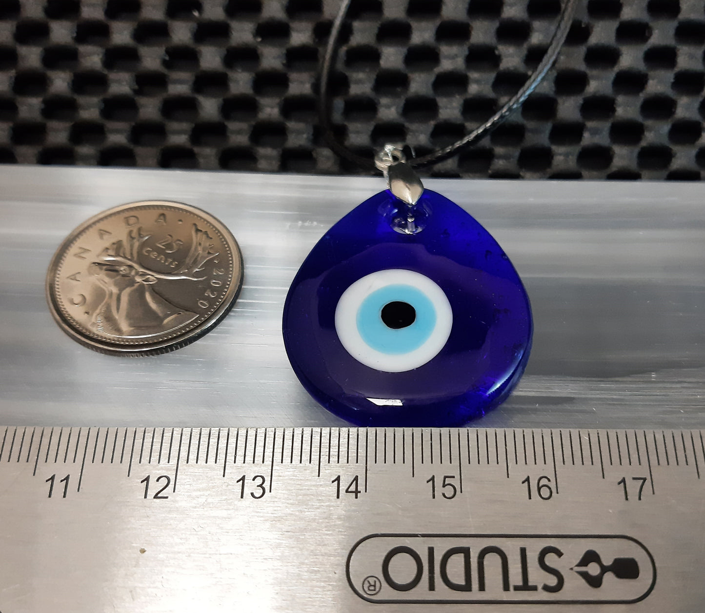 Evil Eye Glass Tear Drop Pendant, Retail