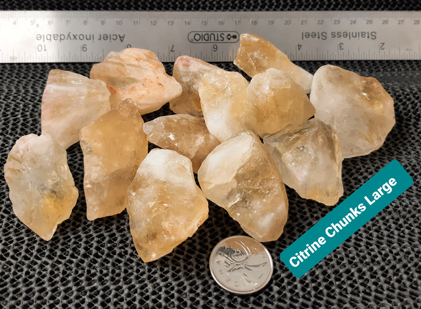 Citrine Chunks Raw by 500g, Large ~1.5"