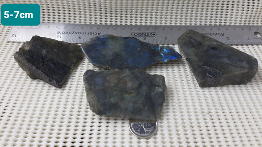 Labradorite One Side Polished Pebbles by KG, 5cm - 7cm
