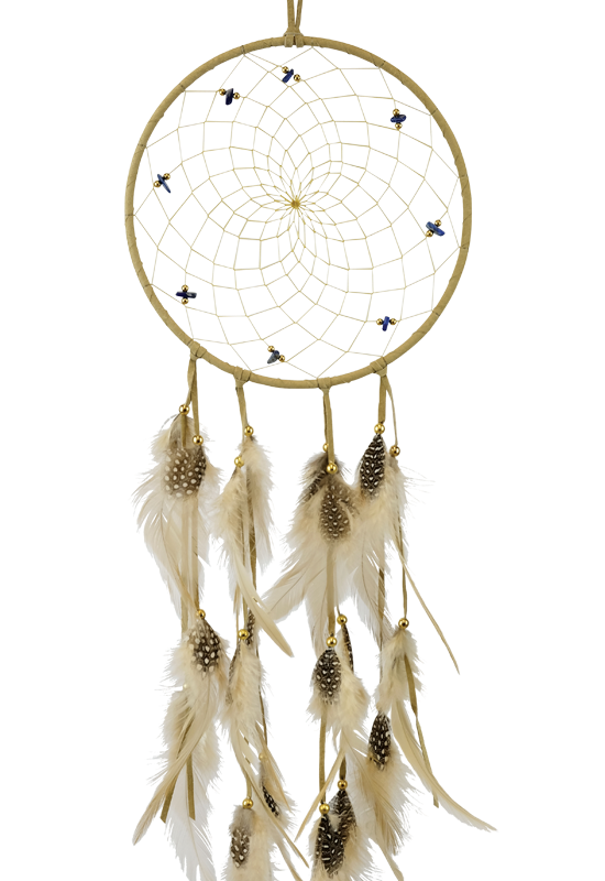 Dreamcatcher, 9", Tan with Semi Precious Crystals