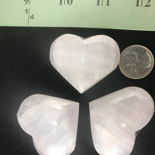 Selenite Mini Heart, White 4cm Retail