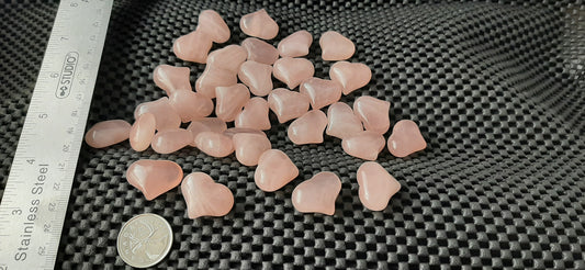 Puff Heart, Assorted Stones 25mm WS