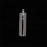 Pendant Vial Polished Stainless Steel on Cardstock