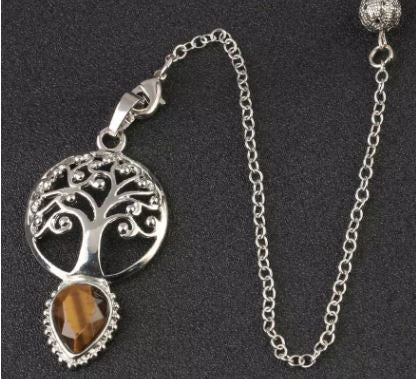Pendant, Tree of Life with Faceted Stone