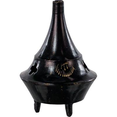 Incense Burner, Cone, Black Brass, 2"