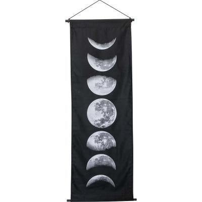Banner, Black Lunar Moon Phase No Text, 15.5" x 48"