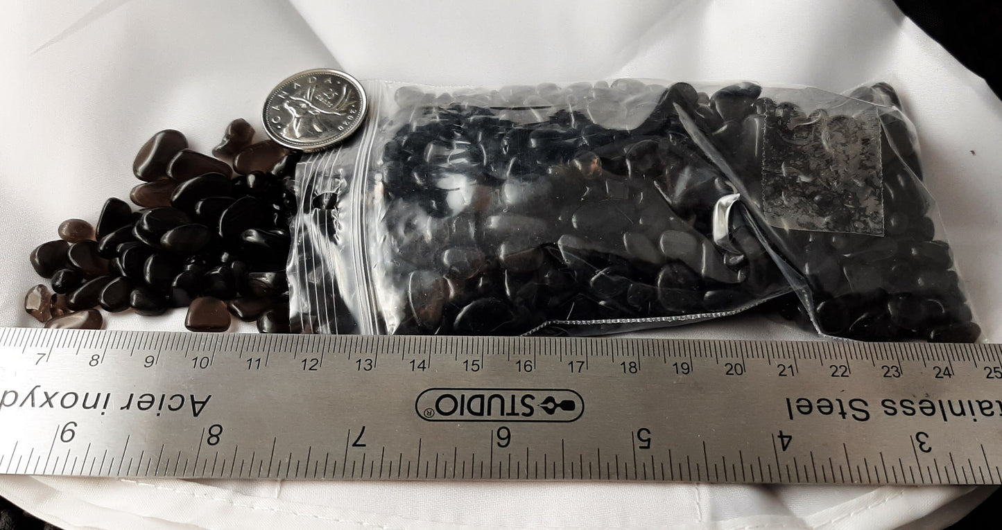 Black Obsidian Chips, Tumble 7-9mm by 250g