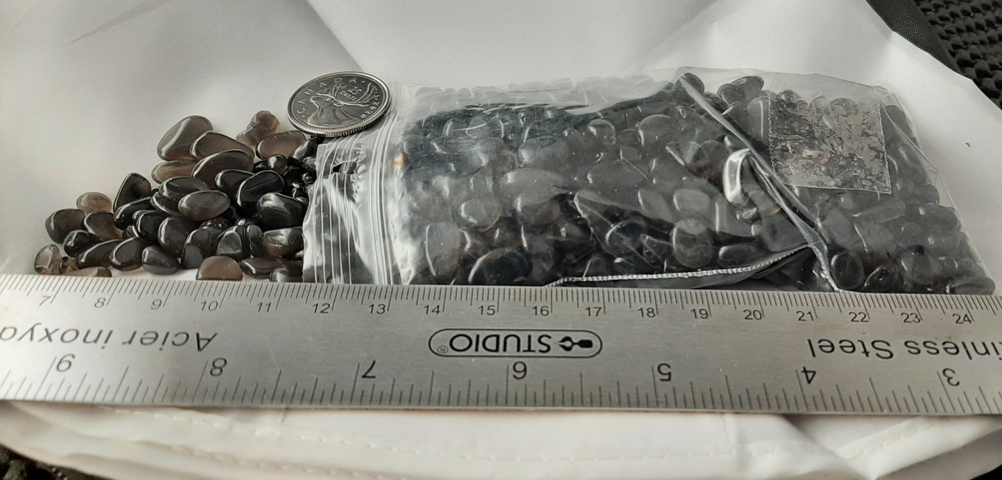 Black Obsidian Chips, Tumble 7-9mm by 250g