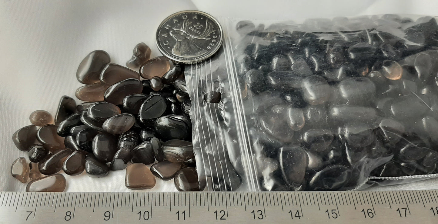 Black Obsidian Chips, Tumble 7-9mm by 250g