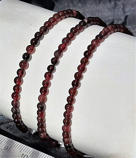 Garnet Round Bracelet, 4mm RETAIL