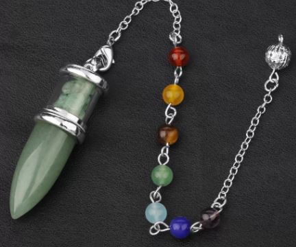 Pendulum, Bullet/Glass Chamber with Chakra Chain - Retail