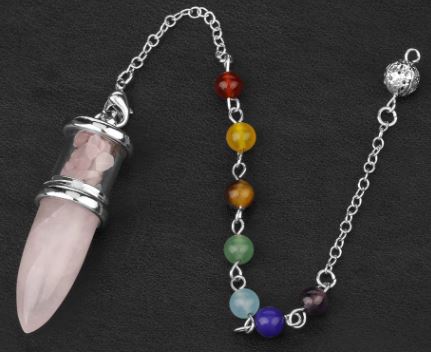 Pendulum, Bullet/Glass Chamber with Chakra Chain - Retail