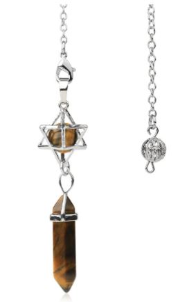 Pendulum, Hexagonal Double Point with Merkaba Caged Bead - RETAIL
