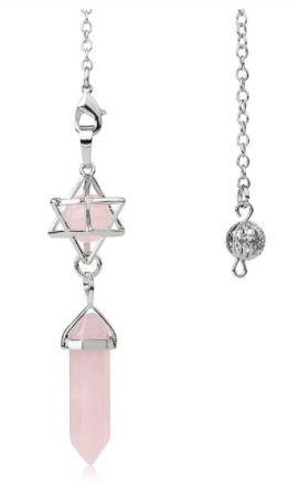 Pendulum, Hexagonal Double Point with Merkaba Caged Bead