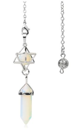Pendulum, Hexagonal Double Point with Merkaba Caged Bead