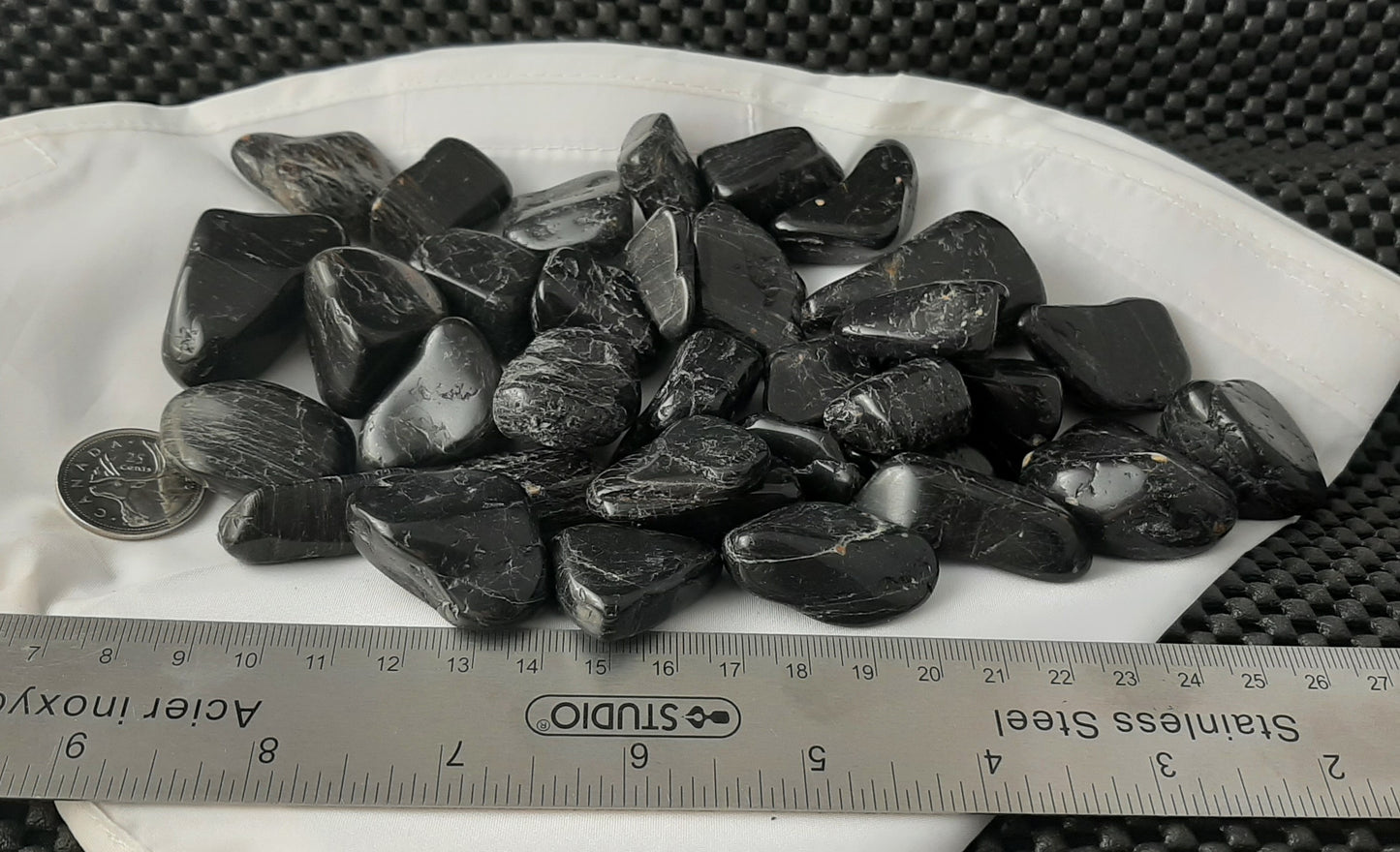 Black Tourmaline Tumble by 250g, Large ~25mm -35mm