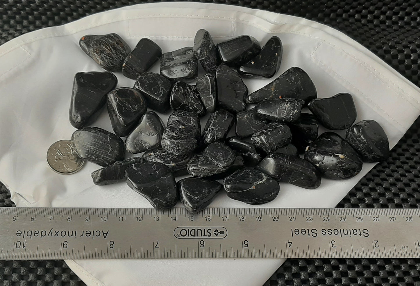 Black Tourmaline Tumble by 250g, Large ~25mm -35mm