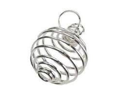 Small Silver Plated Coil Cage 25mm x 20mm, 20pk