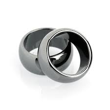 Hematite Dome Ring, Magnetic, Size 6-10